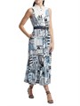 Макси-сарафан Elie Tahari с принтом ',Город мечты', и поясом-галстуком без рукавов 11010051