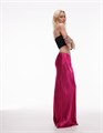 Макси-юбка из розового сатина Topshop с высокой посадкой и эластичной талией 11171406