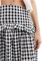 Миди-юбка в горошек с рюшами от Wednesday',s Girl, завышенной талией и боковой застежкой 11166039