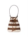 Miu Miu Полосатая сумка с ручкой и застежкой, 20 см в ширину и 22,8 см в высоту, из 50% хлопка и 50% полиэстера 11167736