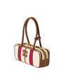 Miu Miu Сумка-торба из полотна и кожи с золотистой фурнитурой и ручками, размер 28 х 11 х 8 см 11167633