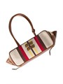 Miu Miu Сумка-торба из полотна и кожи с золотистой фурнитурой и ручками, размер 28 х 11 х 8 см 11167633
