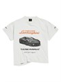 Футболка из сухого джерси Balenciaga x Automobili Lamborghini с асимметричным низом и принтом Lamborghini 11167559