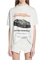 Футболка из сухого джерси Balenciaga x Automobili Lamborghini с асимметричным низом и принтом Lamborghini 11167559