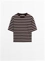 Полосатая футболка Massimo Dutti из 100% хлопка для молодых 11234905