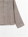 Блуза Massimo Dutti из 100% льна с меланжевым узором и стоячим воротником 11235968