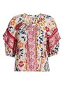 Блуза Ramy Brook Maya с цветочным принтом, из лёгкого хлопка, с короткими рукавами 11166522