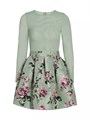 Мини-платье Chara Pit Party от Alice + Olivia с длинными рукавами и цветочной юбкой из микадо, 100% полиэстер 10042888