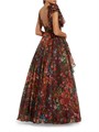 Сарафан с цветочным принтом и V-образным вырезом из шифона от Mac Duggal, без рукавов, с открытой спиной и рюшами 11011949