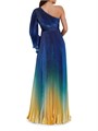 Платье Mac Duggal с эффектом омбре, драпировкой на одно плечо, длинным рукавом и скрытой молнией 11014705