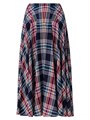 Плиссированная клетчатая миди-юбка Akris Punto с поясом и скрытой застежкой-молнией 11165086