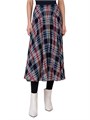 Плиссированная клетчатая миди-юбка Akris Punto с поясом и скрытой застежкой-молнией 11165086