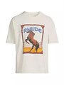 Футболка Rhude из 100% хлопка с круглым вырезом и логотипом лошади, США 10049431
