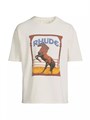 Футболка Rhude из 100% хлопка с круглым вырезом и логотипом лошади, США 10049431