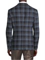 Пиджак Zegna в клетку из шелка и кашемира с длинными рукавами, Италия 11164318