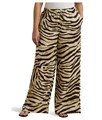 Широкие льняные брюки с зебровым принтом в больших размерах от LAUREN Ralph Lauren, высокая посадка, эластичный пояс 11230692