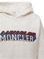 Хлопковое флисовое худи для мальчиков с капюшоном и деталями из рибаны Moncler 11016212