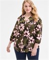 Блузка большого размера с цветочным принтом и рукавами 3/4 от Jones New York, 100% полиэстер 11233055