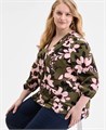 Блузка большого размера с цветочным принтом и рукавами 3/4 от Jones New York, 100% полиэстер 11233055
