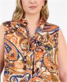Tahari by ASL Блузка больших размеров с узором «пейсли» и завязками на воротнике из 100% полиэстера 11175788