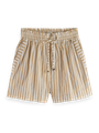 Scotch &amp, Soda Шорты с высокой посадкой и полосками с люрексом, 97% хлопок, 3% полиэстер 11234513