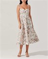 Платье Astr Sariah с цветочным принтом, сердцевидным вырезом и разрезом по краю для женщин 11173081