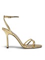 Сандалии Jimmy Choo Leo 100MM из металлизированной кожи с открытым носком и шпилькой 11166535