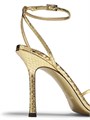 Сандалии Jimmy Choo Leo 100MM из металлизированной кожи с открытым носком и шпилькой 11166535