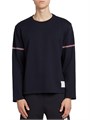 Лонгслив Thom Browne из 100% хлопка с трёхцветной лентой, стильный, произведено в Японии 10049078