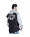 Мужская чёрно-серебристая толстовка с капюшоном Lateral Half-Zip Los Angeles Kings от G-III Sports, лёгкий материал, сетчатая подкладка 11225895
