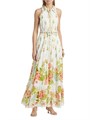 Hemant &amp, Nandita Сарафан-макси Dhun с ярким цветочным принтом и съемным поясом, 100% хлопок 11166124