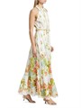 Hemant &amp, Nandita Сарафан-макси Dhun с ярким цветочным принтом и съемным поясом, 100% хлопок 11166124
