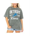 Женская серая футболка с принтом Detroit Lions свободного кроя от Gameday Couture 11239448