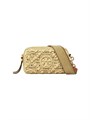 Tory Burch Мини-сумочка через плечо из рафии с логотипом и двумя карманами, 19.5 см x 11.5 см x 5.5 см 11166907