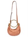 Chloe Мини-сумка-хобо из мягкой кожи с металлической ручкой и съемным плечевым ремнем, 21x14x6 см 11167087
