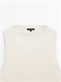 Massimo Dutti Массимо Дутти, топ из фактурного хлопкового материала с высоким воротником и сборками, без рукавов 11202075