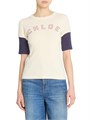 Chloe Футболка Chloe с логотипом и цветными рукавами из хлопково-шерстяной смеси, Португалия 11166685