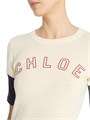 Chloe Футболка Chloe с логотипом и цветными рукавами из хлопково-шерстяной смеси, Португалия 11166685
