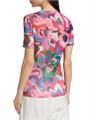Футболка Johnny Was Eleanor с цветочным принтом, из стрейчевой ткани, с короткими рукавами и круглым вырезом 11166820
