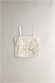 Хлопковый топ с вышивкой на тонких бретелях от Zara Home, в молодёжном стиле 11240010
