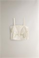 Хлопковый топ с вышивкой на тонких бретелях от Zara Home, в молодёжном стиле 11240010