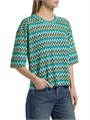 Цветная трикотажная блуза Arden с зигзагообразным рисунком, круглым вырезом и рукавами 3/4, Johnny Was 11166831