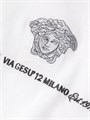 Футболка Versace с круглым вырезом, короткими рукавами и вышивкой Медузы, 100% хлопок 11014433