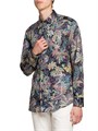 Хлопковая рубашка Etro с цветочным принтом, длинным рукавом и отложным воротником, изготовленная в Италии 11166951