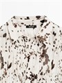 Полупрозрачная рубашка Massimo Dutti с животным принтом и рюшами, лонгслив 11201991