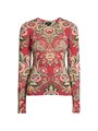Футболка Etro из шерстяной смеси с длинными рукавами и цветочным принтом в стиле пейсли, Италия 11167398