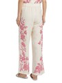 Льняные брюки от Johnny Was с цветочным принтом, эластичным поясом и боковыми карманами 11166843