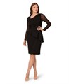 Женское элегантное облегающее платье Adrianna Papell с асимметричным вырезом и длинными рукавами 11172005