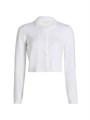 Кроп-топ Stellae Dux с острым воротником и длинными рукавами из хлопковой смесовой ткани 11169826