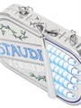 Металлический клатч Staudines с графическим дизайном и съемным плечевым ремнем-цепочкой 11166490